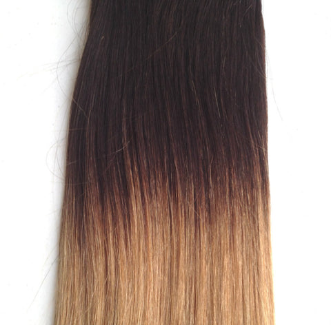 20 22 Ombre Brown To Caramel Remy Human Hair Clip In