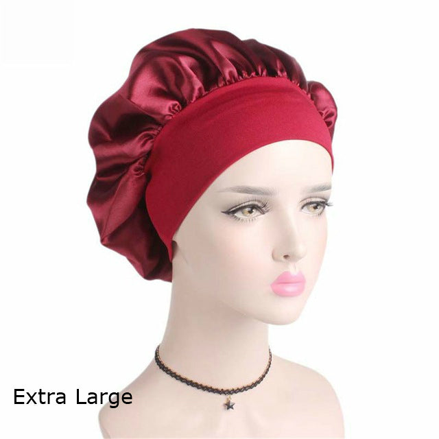 Buy Long Satin Bonnet Sleep CapBlack Extra Large Silk Bonnet for Natural  Hair Bonnets for Women Night SleepWide Elastic Band Very Soft   Comfortable Online at Low Prices in India  Amazonin