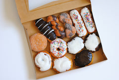 Box of donuts to build a donut cake