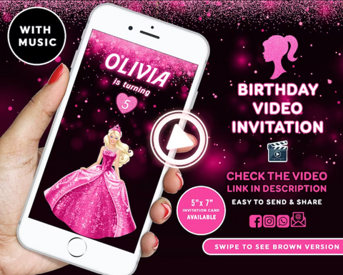 Barbie Invitation for Barbie Birthday Party