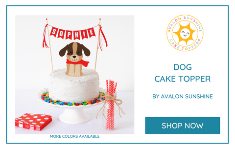 Dog Theme Party Cake Topper | personalized cake toppers by Avalon Sunshine