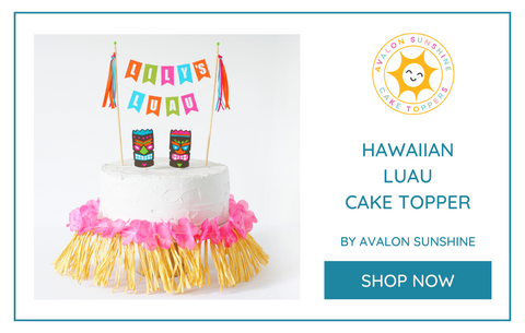 Hawaiian Birthday cake topper | personalized cake toppers by Avalon Sunshine