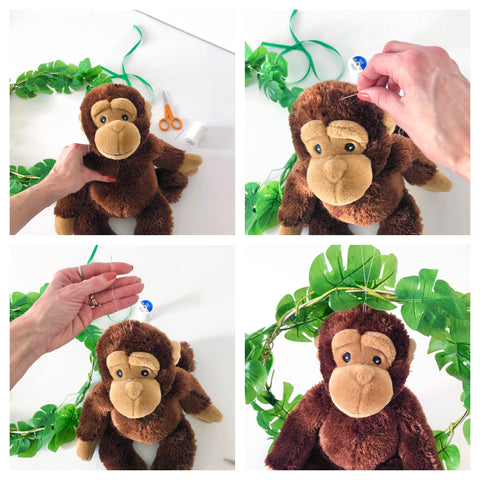 Monkey wreath DIY for Monkey Birthday Decoration