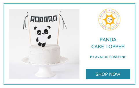Panda cake topper for kids birthday cake | personalized cake toppers by Avalon Sunshine