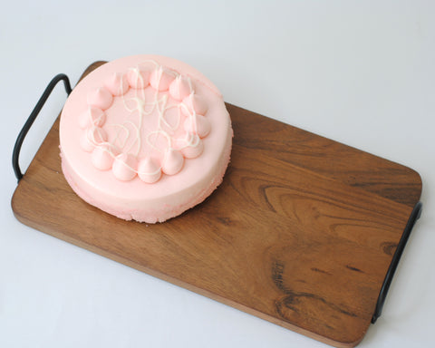 pink mini cake for small birthday charcuterie board | Avalon Sunshine