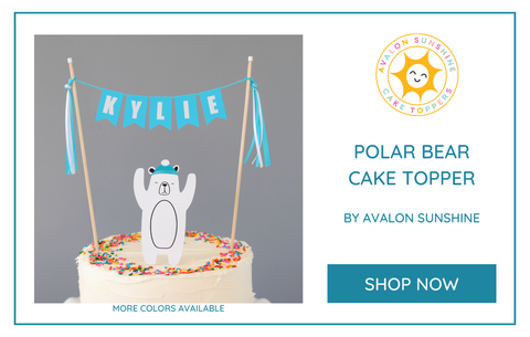 polar bear cake personalized cake topper | cake topper by Avalon Sunshine
