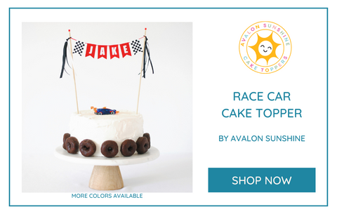 Race Car Cake Topper personalized with Name | cake toppers by Avalon Sunshine