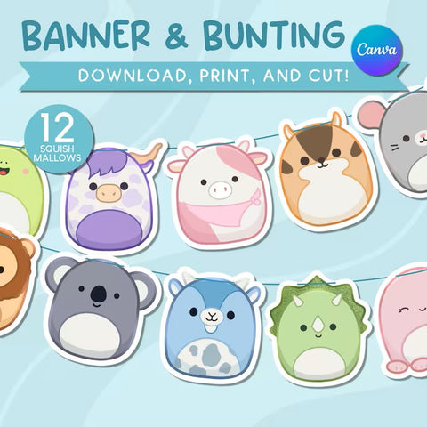 Squishmallow Party Banner from Nnaise Prints