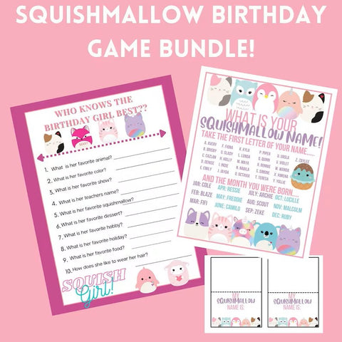 Squishmallow Party Games from Stardust Digital Finds