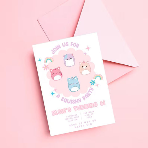 Squishmallow Party Invitation from a Party That Pops