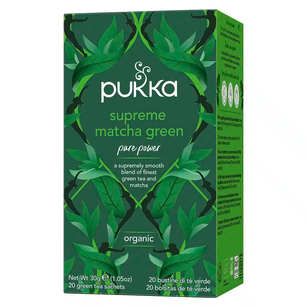 Se Pukka Grøn te Supreme Matcha organic - 20 stk - brev te hos Teago.dk