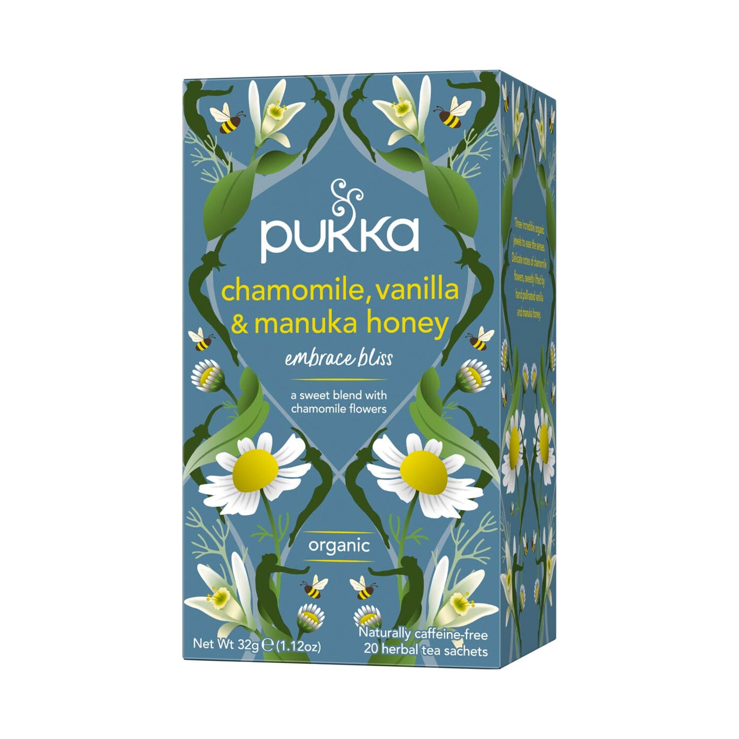 Se Pukka Chamomile, vanilla & Manuka honey organic - 20 stk - brev te hos Teago.dk