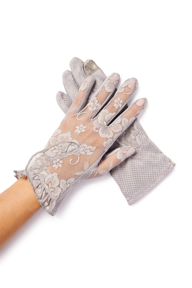 grey lace gloves