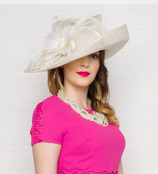 Charlotte Flipped Brim Sun Hat - Ivory | Pippa & Pearl