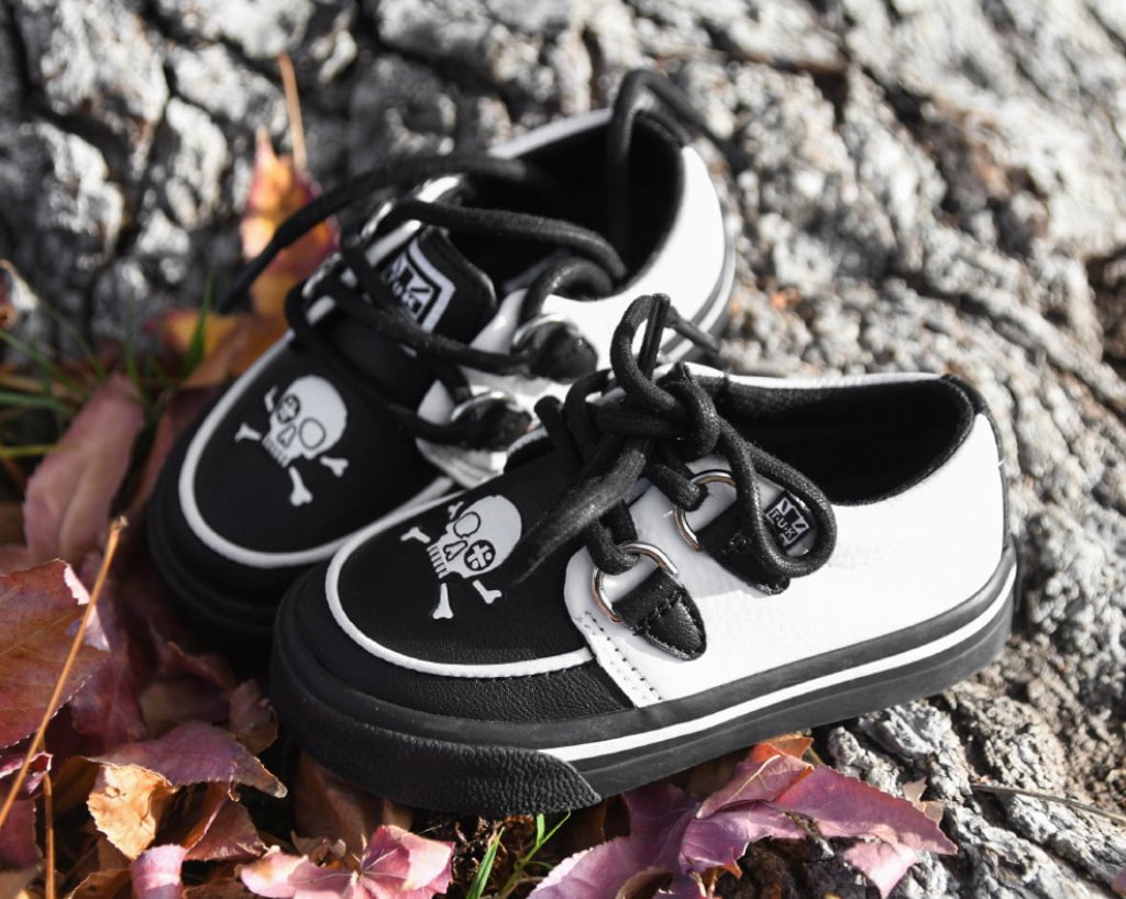 Black White TUKskin™ Pirate Creeper Toddler Sneaker