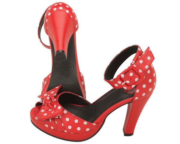 Red Polkadot Bow Heels