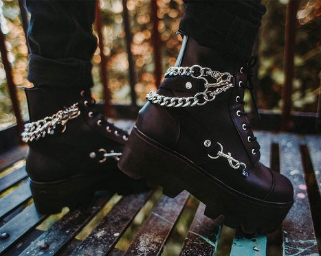 7-Eye Chain \u0026 Strap Dino Lug Creeper Boot