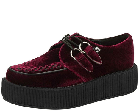 burgundy velvet shoes