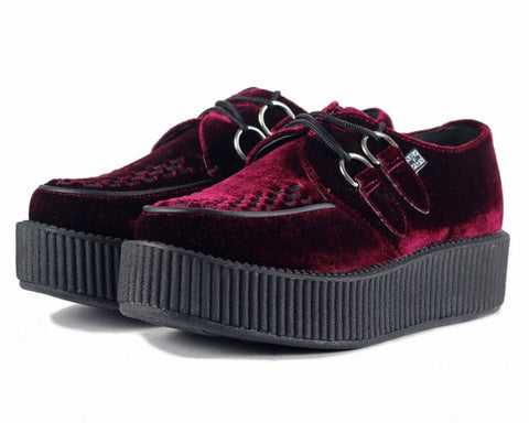 red suede creepers