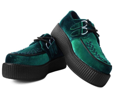 emerald green velvet shoes