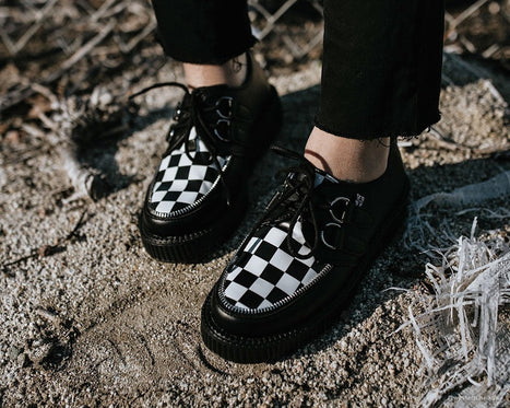 black and white checkered sneakers