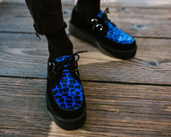 blue on blue sneakers leopard