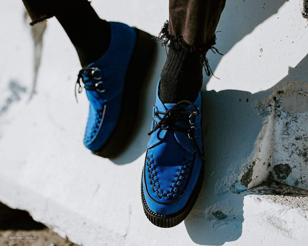 Blue Cow Suede Viva Mondo Creepers