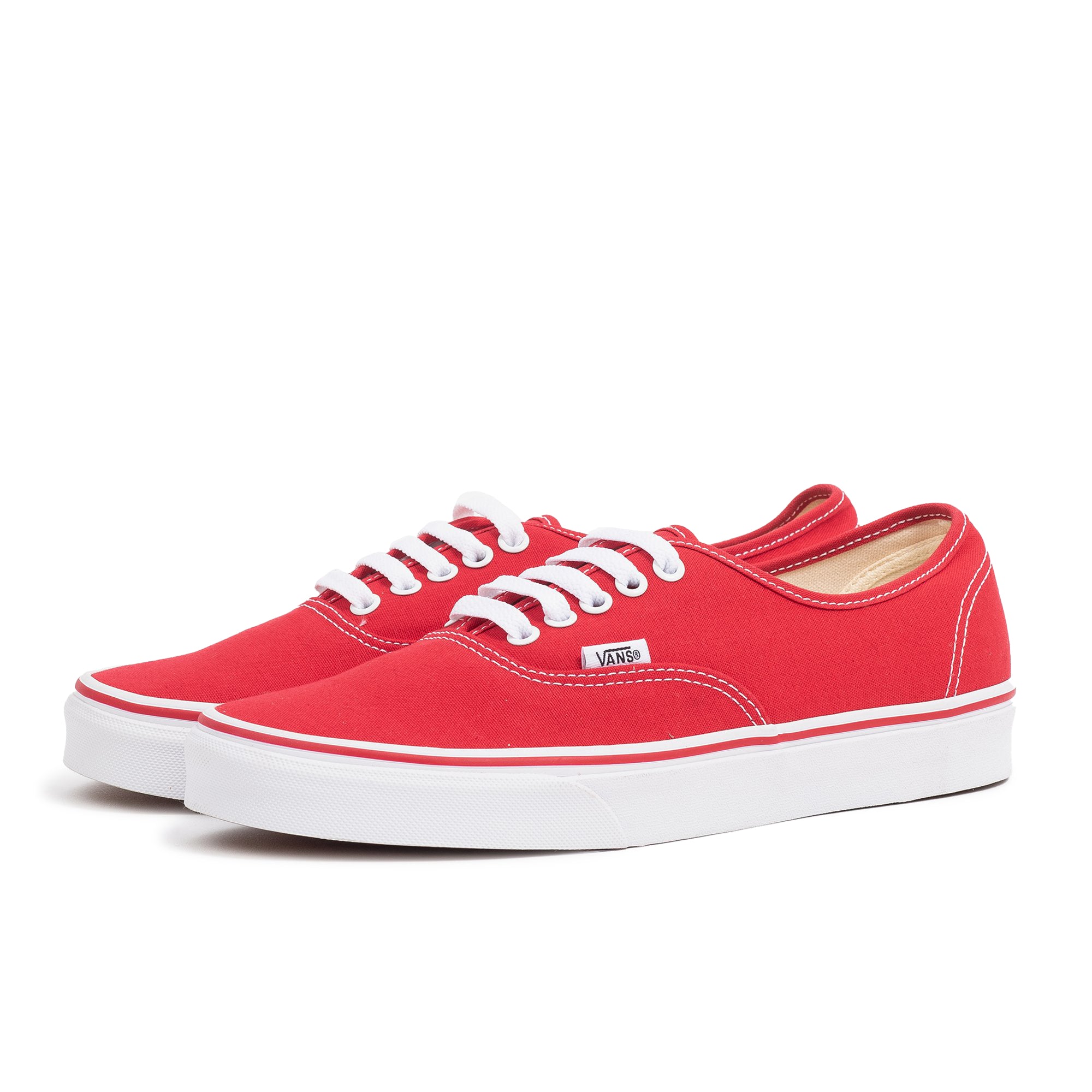 vans authentic white red