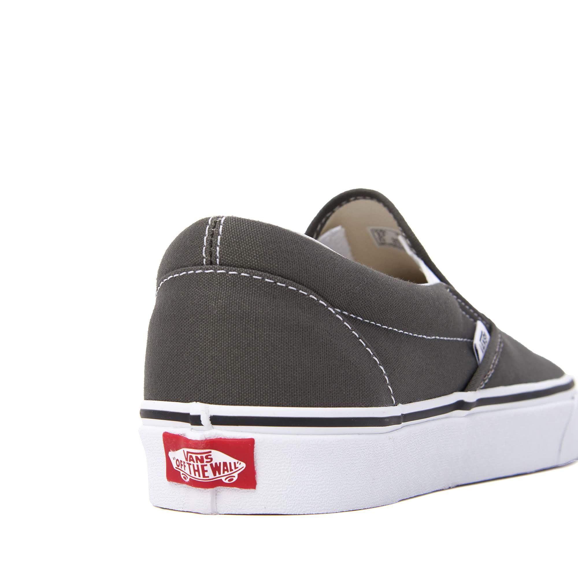 charcoal grey slip on vans