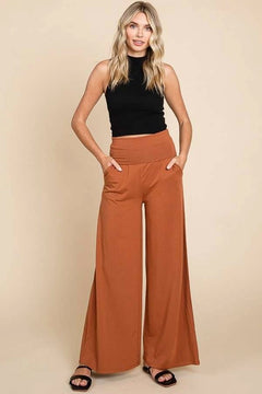 Casual Chic Palazzo Pants - Rust