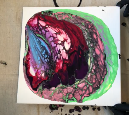 Acrylic Pour Painting on Canvas -  Singapore