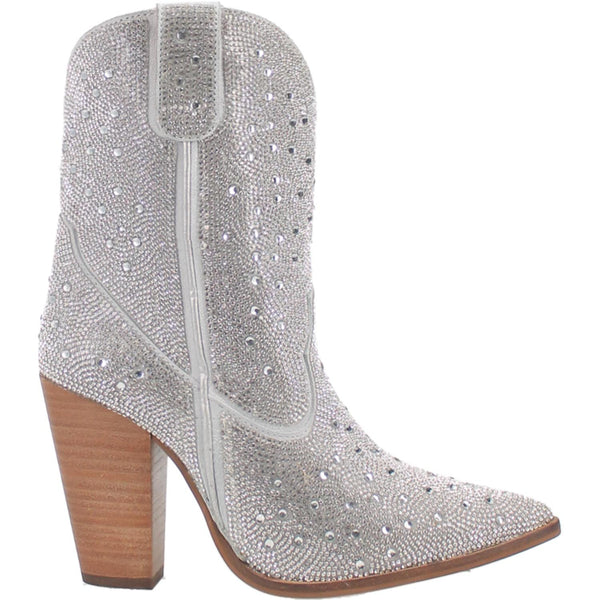 Dingo | Neon Moon Cowgirl Leather Bootie in Silver **PREORDER