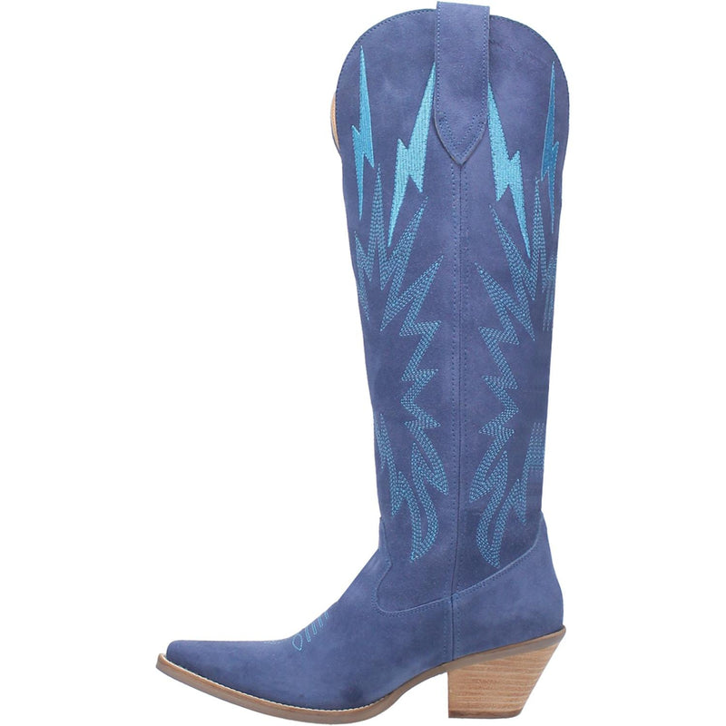 Dingo | Thunder Road Suede Leather Cowboy Boots in Blue **PREORDER