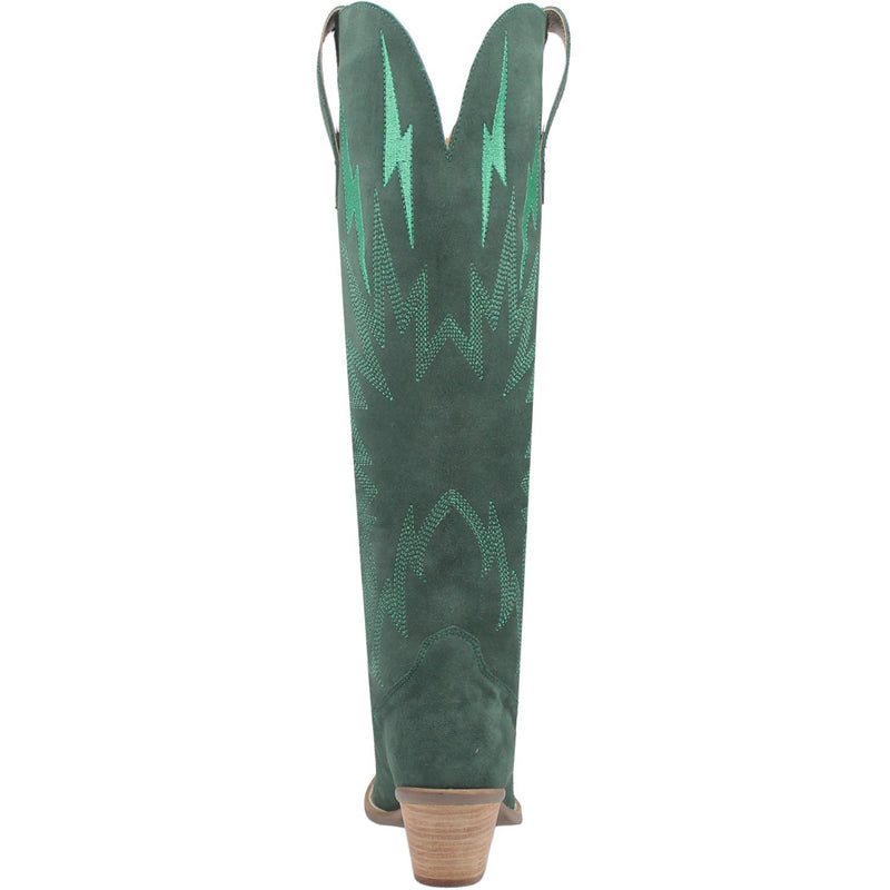 Dingo | Thunder Road Suede Leather Cowboy Boots in Green **PREORDER