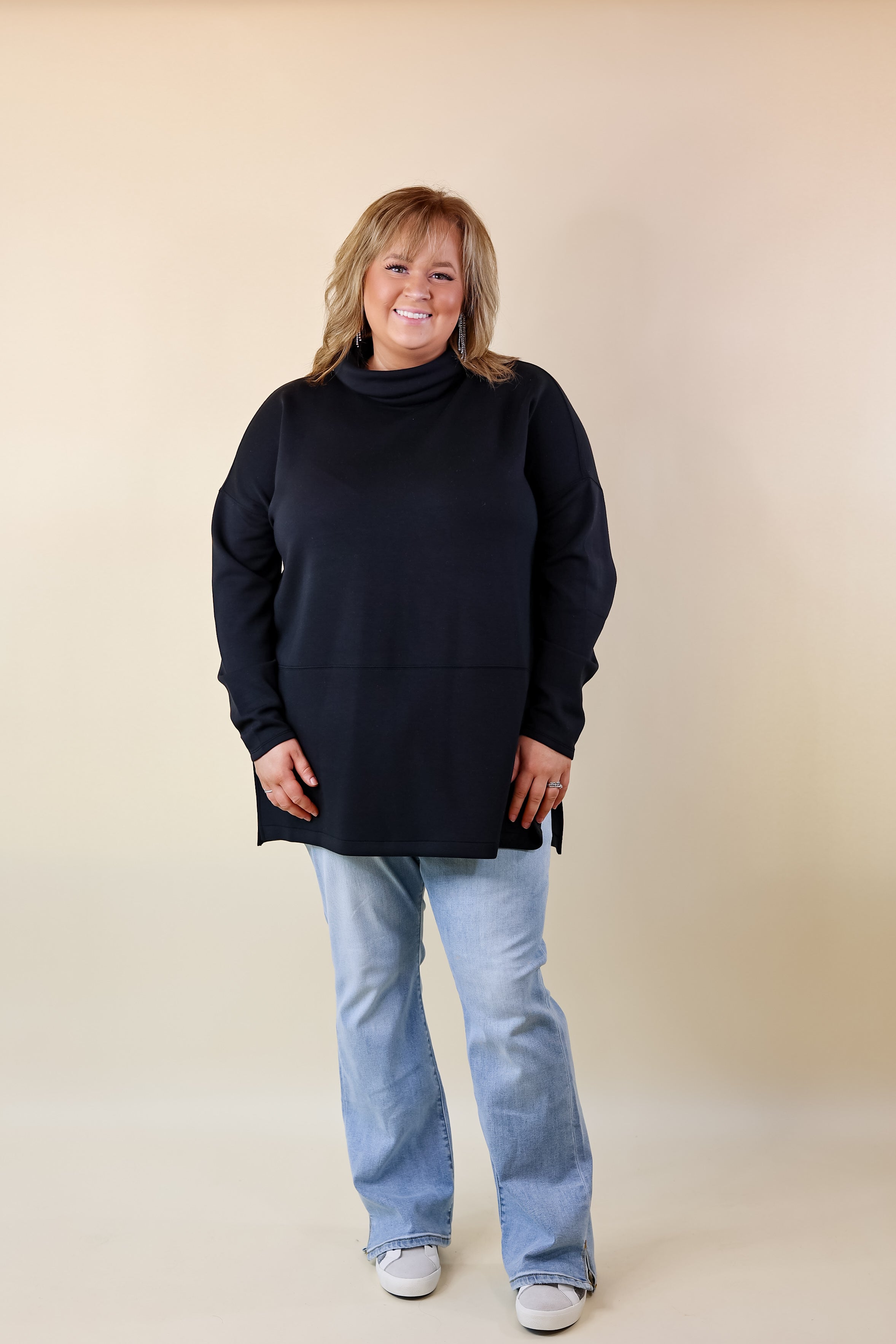 SPANX  AirEssentials Half Zip Sweatshirt in Dark Storm (Heather Navy)