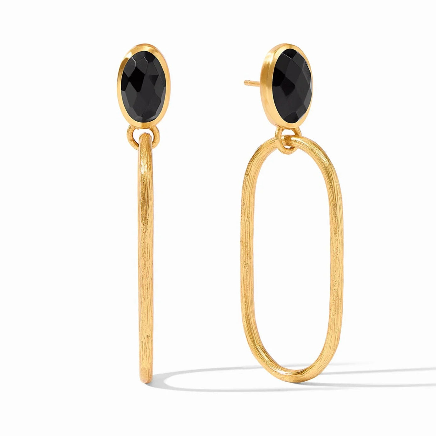 Julie Vos | Ivy Statement Earrings with Obsidian Black Crystals in Gold