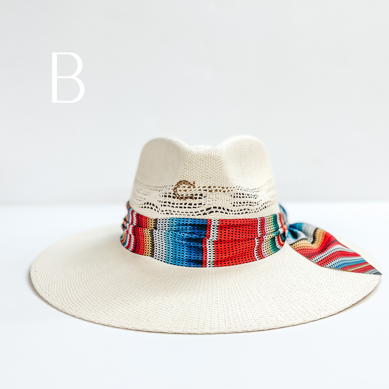 Charlie 1 Horse | Fiesta Straw Stiff Brim Hat with Serape Band in Natural