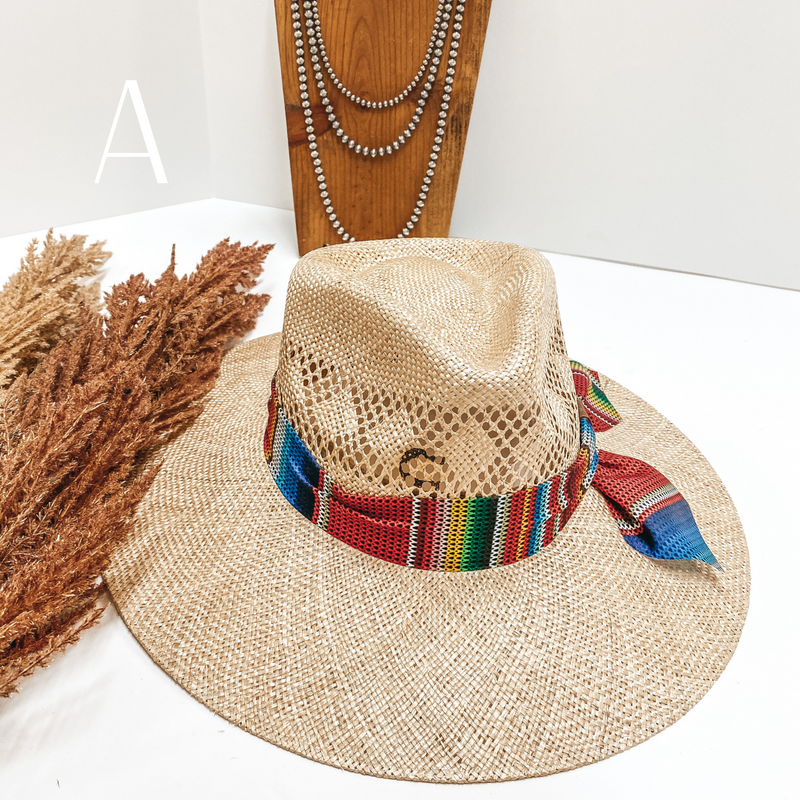 Charlie 1 Horse | Fiesta Straw Stiff Brim Hat with Serape Band in Natural