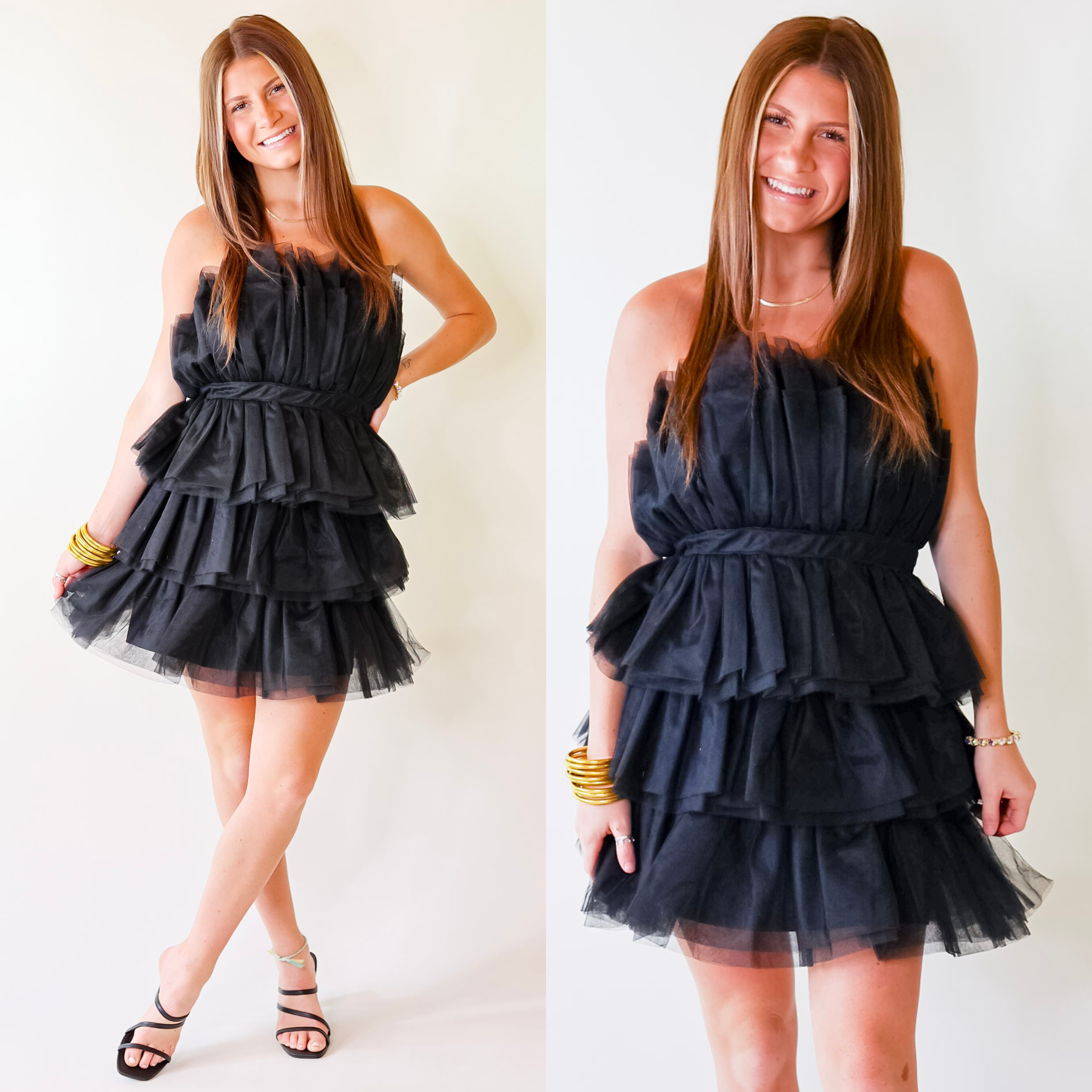 Image of Lovestruck Babe Tulle Strapless Dress in Black