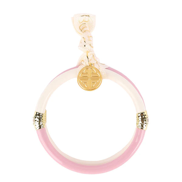 BuDhaGirl | Set of Two | Yin & Yang All Weather Bangles in Pink/Ivory