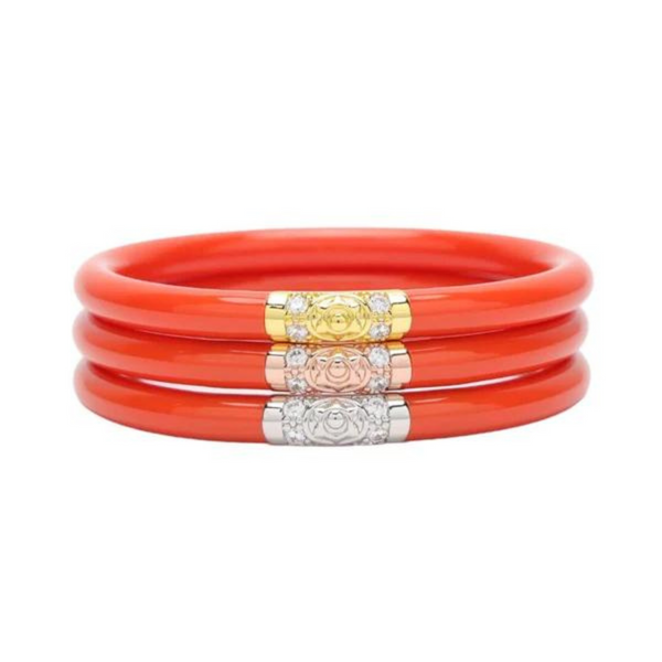 BuDhaGirl | Set of Three | Three Kings All Weather Bangles in Coral