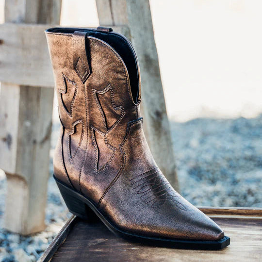 Online Exclusive | Jersey Metallic Boot in Bronze