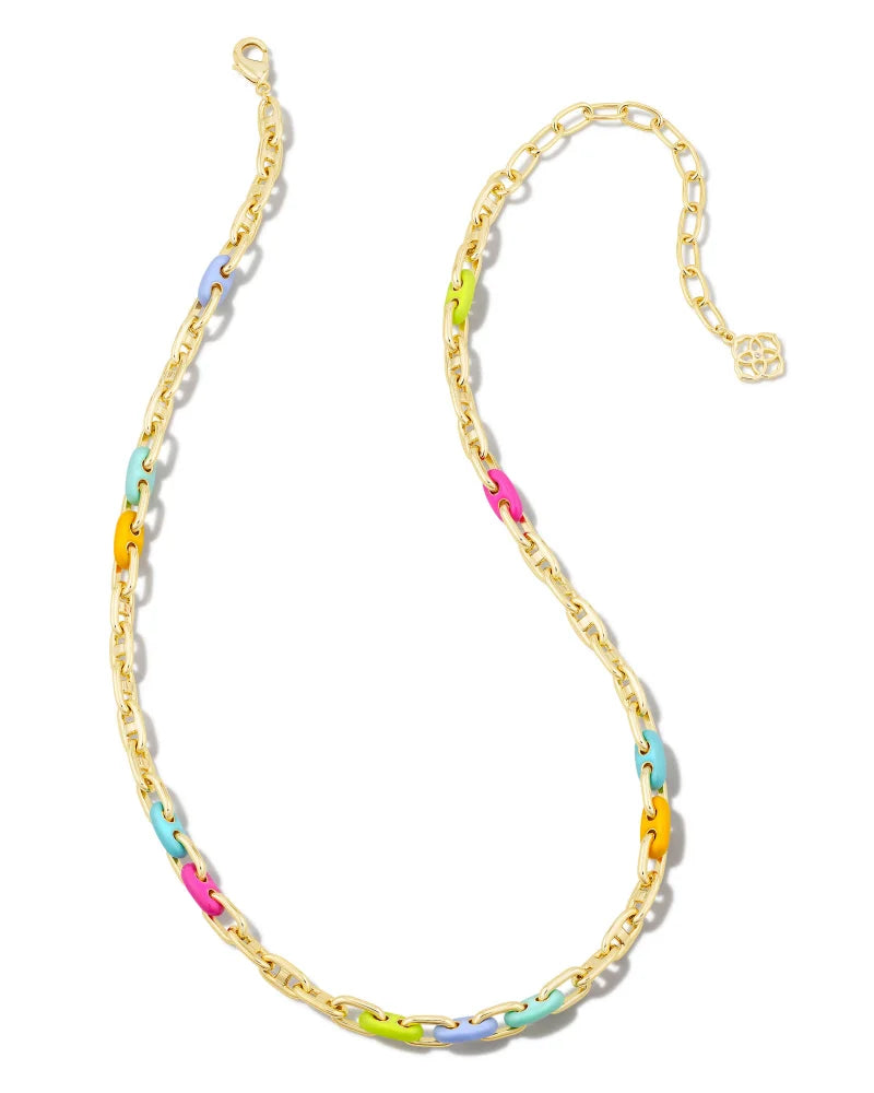 Kendra Scott | Bailey Gold Chain Necklace in Rainbow Multi Mix