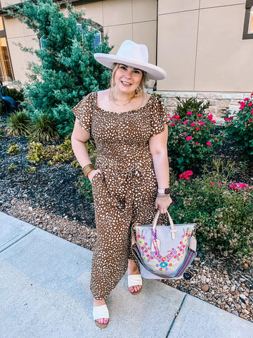 Brown dotted romper