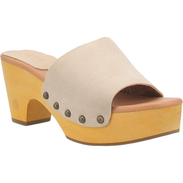 Online Exclusive | Dingo | Beechwood Leather Clog Heeled Sandal in Sand **PREORDER