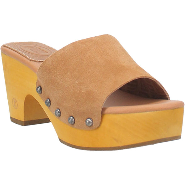 Online Exclusive | Dingo | Beechwood Leather Clog Heeled Sandal in Tan **PREORDER