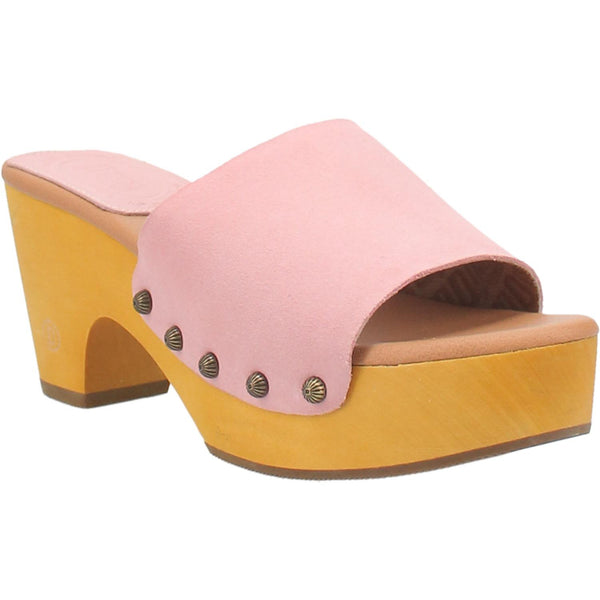 Online Exclusive | Dingo | Beechwood Leather Clog Heeled Sandal in Pink **PREORDER