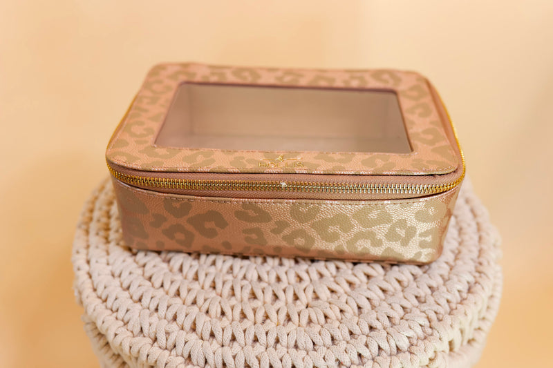 Hollis | Clear Toiletry Bag in Leopard