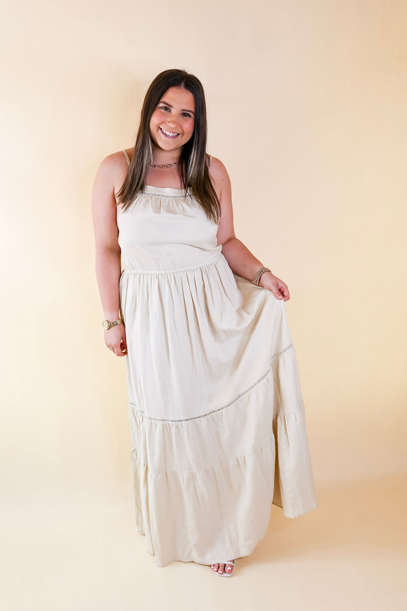 Tranquil Tides Tiered Maxi Dress in Cream