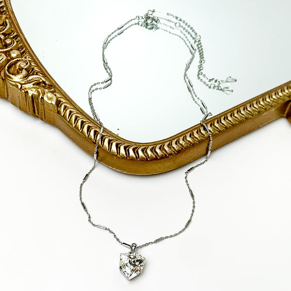 Sorrelli | Perfectly Pretty Crystal Pendant Necklace in Palladium Silver Tone and Clear